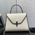 Valextra WBES0056028 Iside Top Handle Medium Bag White & Black - Default Title - View 1