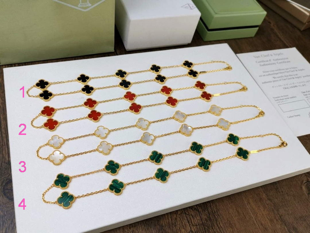 Van Cleef Arpels Necklace VCA Bracelet Jewelry 10 flowers V80305 Gold