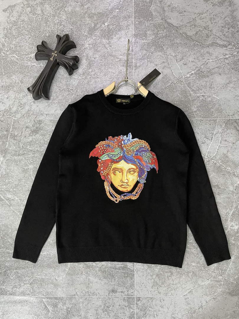 Versace 1007981 Men's Clothing Medusa Logo Sweater V77571