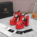 Versace 221404 Red 'La Medusa' Platform Mary Jane Heels 130mm V500384