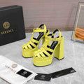Versace 221404 Yellow 'La Medusa' Platform Mary Jane Heels 130mm V500385
