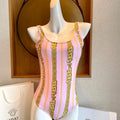 Versace Chain Pinstripe One-Piece Swimsuit 1001408 - S - View 1