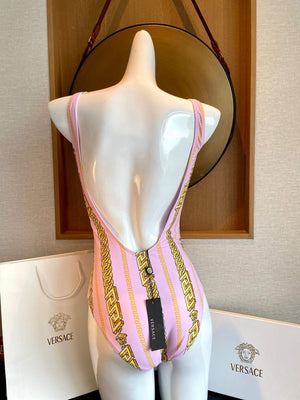 Versace Chain Pinstripe One-Piece Swimsuit 1001408 - S - View 4