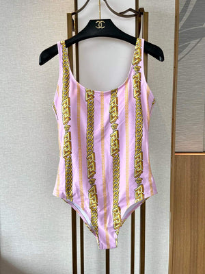 Versace Chain Pinstripe One-Piece Swimsuit 1001408 - S - View 5