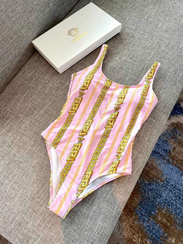 Versace Chain Pinstripe One-Piece Swimsuit 1001408