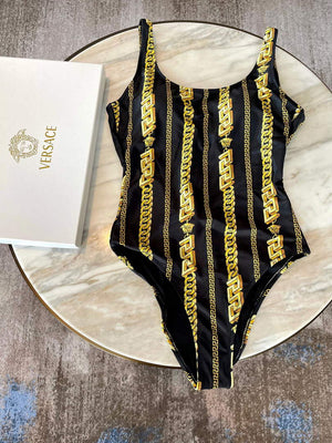 Versace Chain Pinstripe One-Piece Swimsuit 1001409 - S - View 5