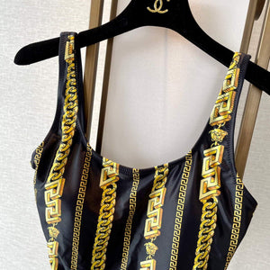 Versace Chain Pinstripe One-Piece Swimsuit 1001409 - S - View 8