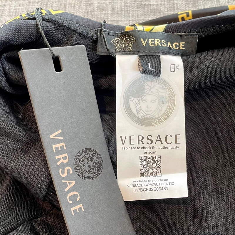 Versace Chain Pinstripe One-Piece Swimsuit 1001409