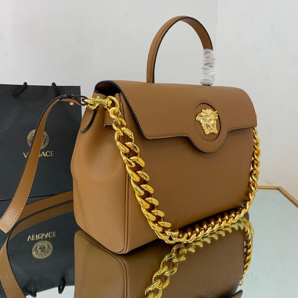 Versace DBFI038 La Medusa Large Handbag 1038 Tan
