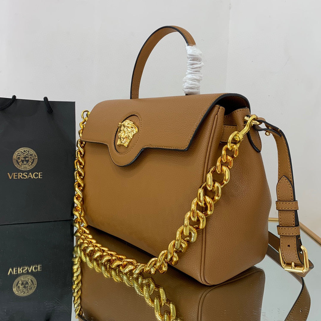 Versace DBFI038 La Medusa Large Handbag 1038 Tan