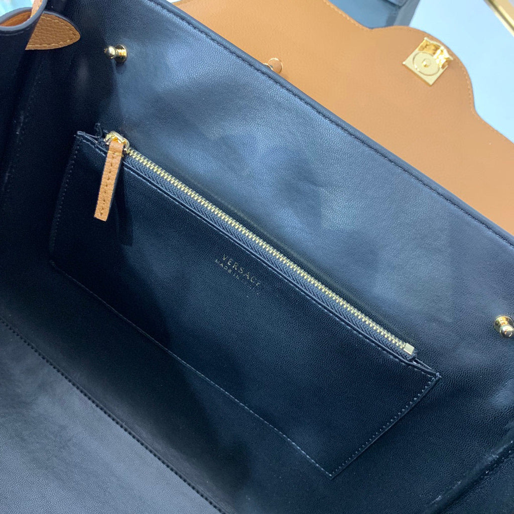 Versace DBFI038 La Medusa Large Handbag 1038 Tan