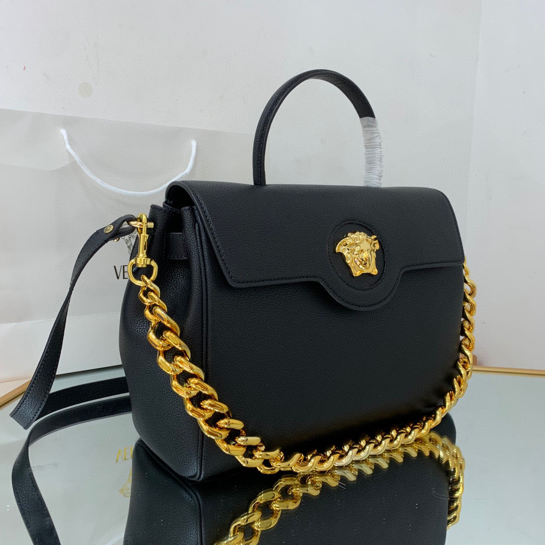 Versace DBFI038 La Medusa Large Handbag 1038 Black Gold