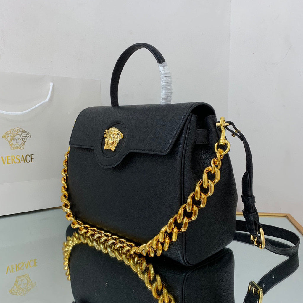 Versace DBFI038 La Medusa Large Handbag 1038 Black Gold