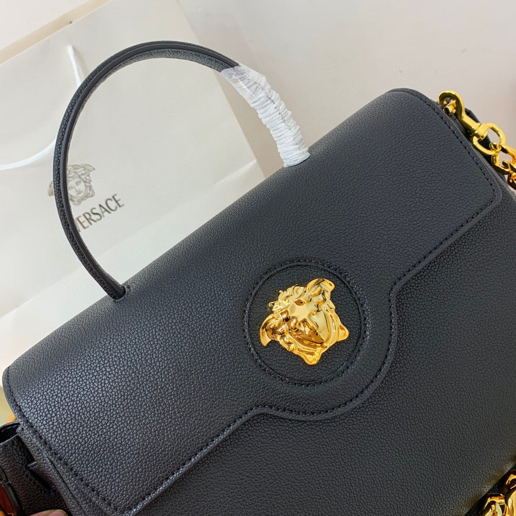 Versace DBFI038 La Medusa Large Handbag 1038 Black Gold