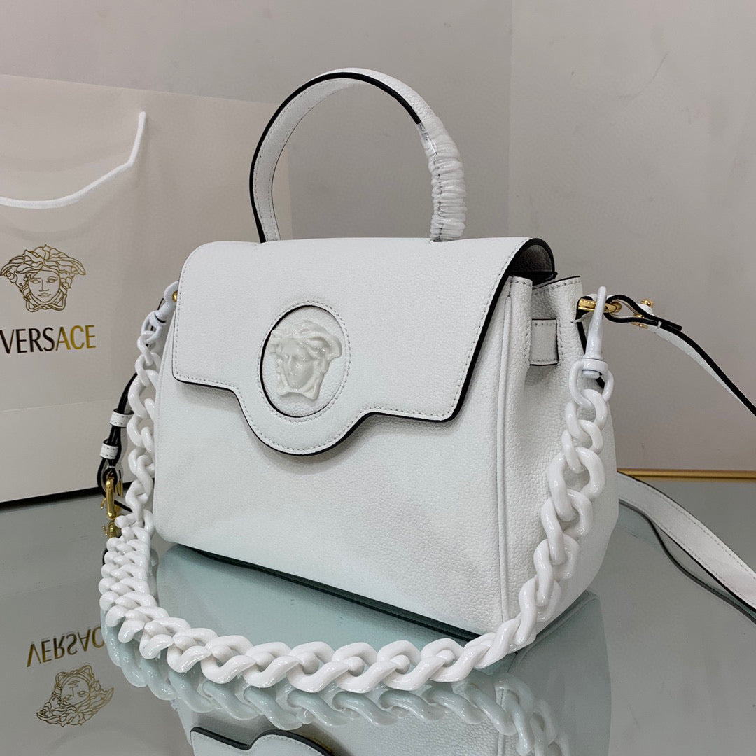 Versace DBFI039 La Medusa Medium Handbag 1039 White