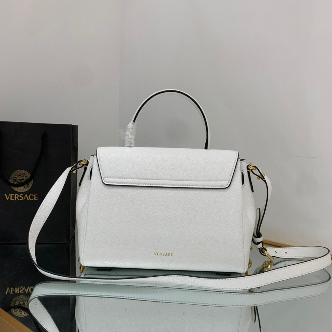 Versace DBFI039 La Medusa Medium Handbag 1039 White Gold