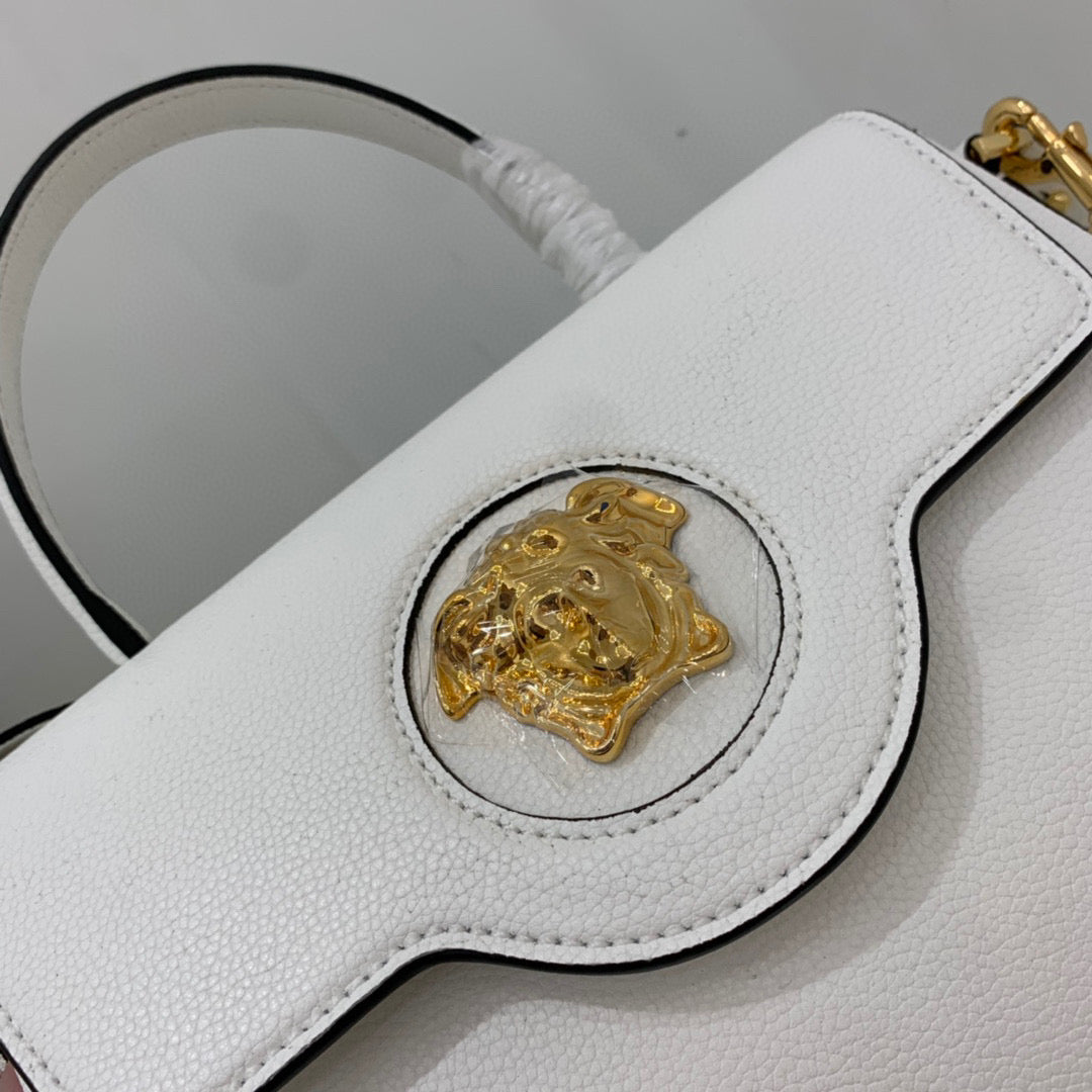 Versace DBFI039 La Medusa Medium Handbag 1039 White Gold