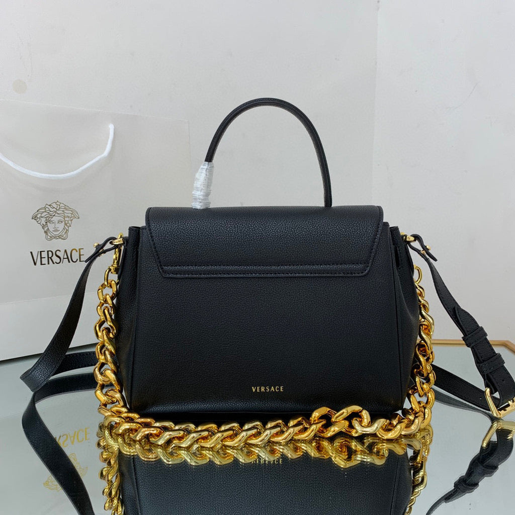Versace DBFI039 La Medusa Medium Handbag 1039 Black Gold