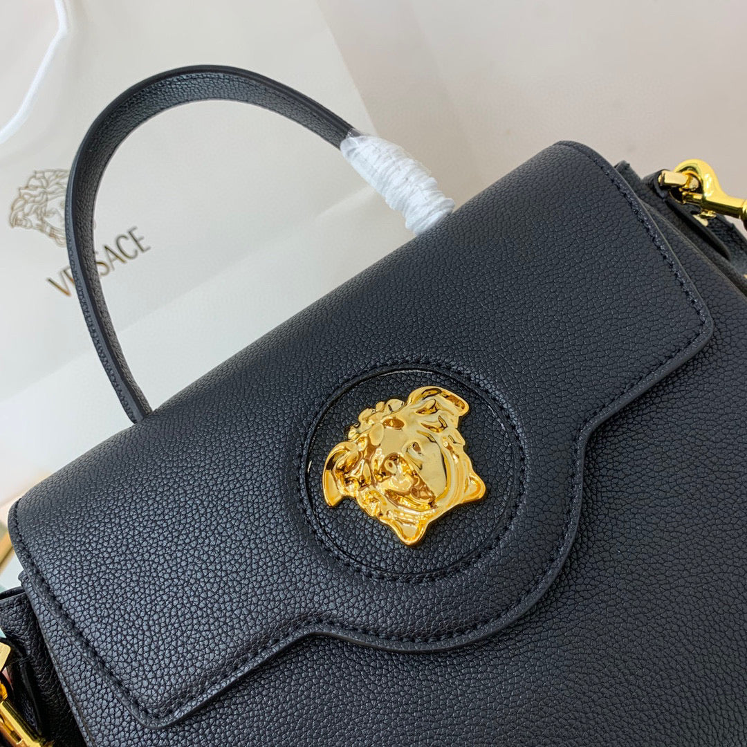 Versace DBFI039 La Medusa Medium Handbag 1039 Black Gold