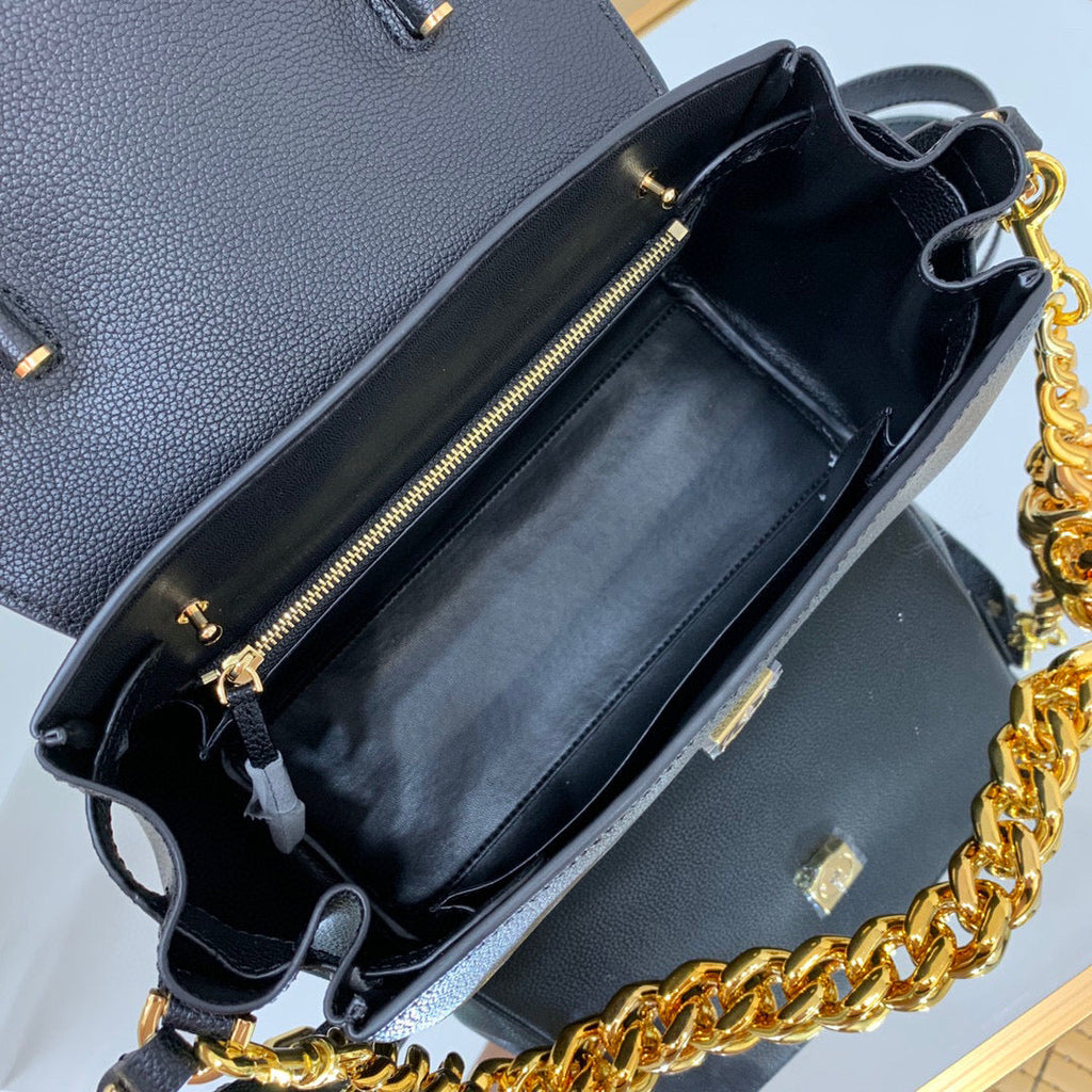 Versace DBFI039 La Medusa Medium Handbag 1039 Black Gold