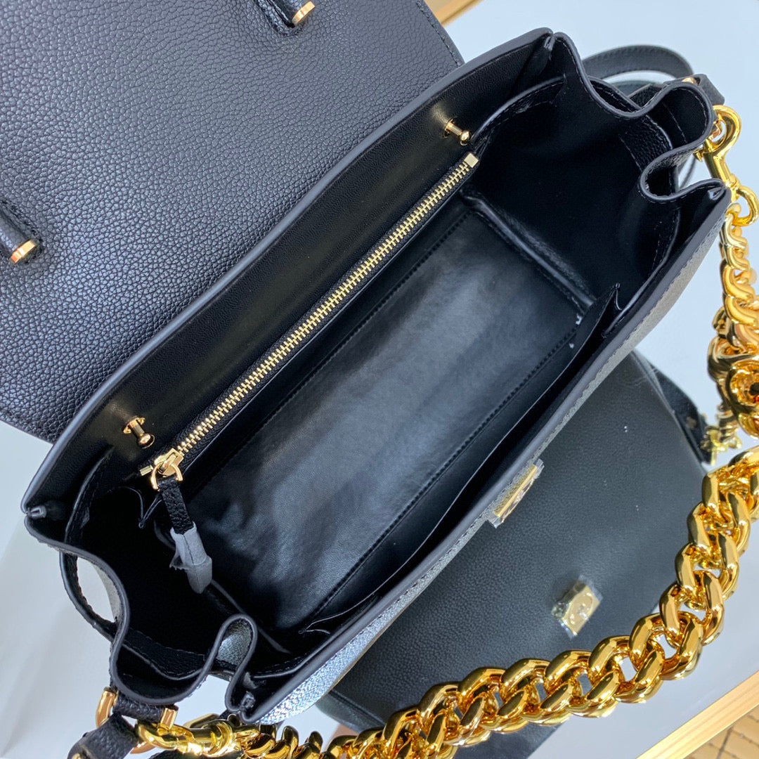Versace DBFI039 La Medusa Medium Handbag 1039 Black Gold