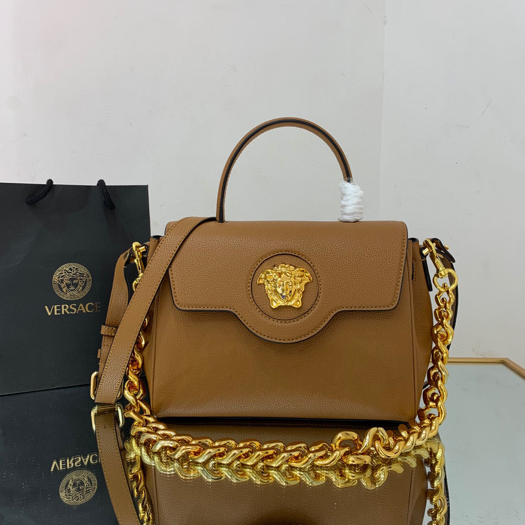 Versace DBFI039 La Medusa Medium Handbag 1039 Tan - Default Title - View 1
