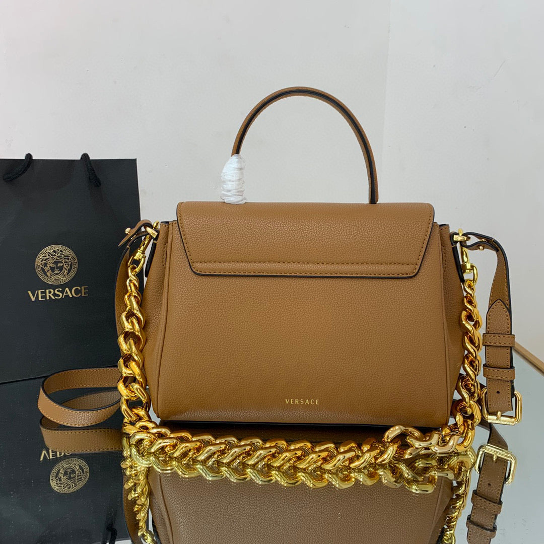 Versace DBFI039 La Medusa Medium Handbag 1039 Tan
