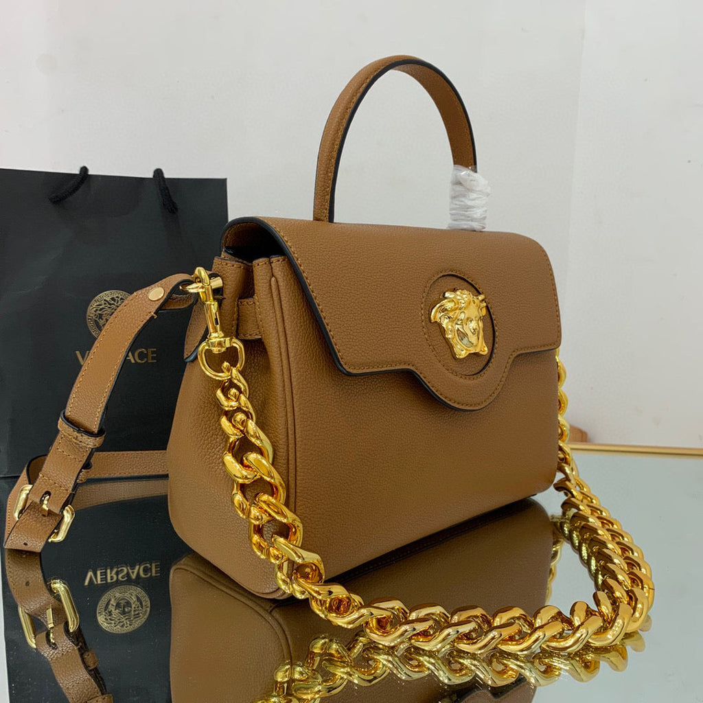 Versace DBFI039 La Medusa Medium Handbag 1039 Tan