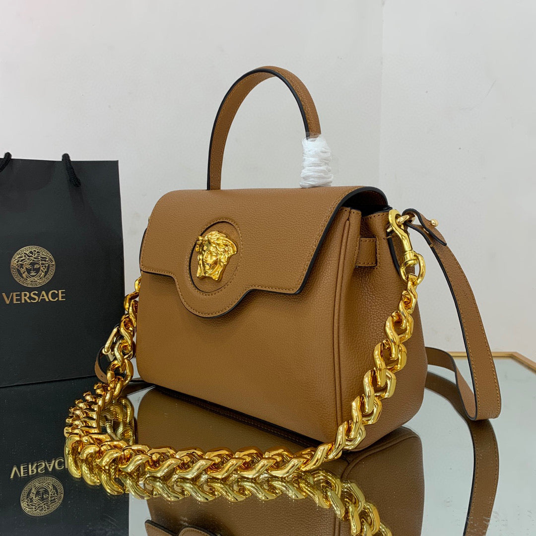 Versace DBFI039 La Medusa Medium Handbag 1039 Tan