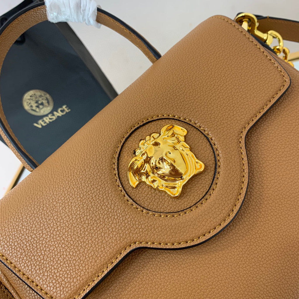 Versace DBFI039 La Medusa Medium Handbag 1039 Tan