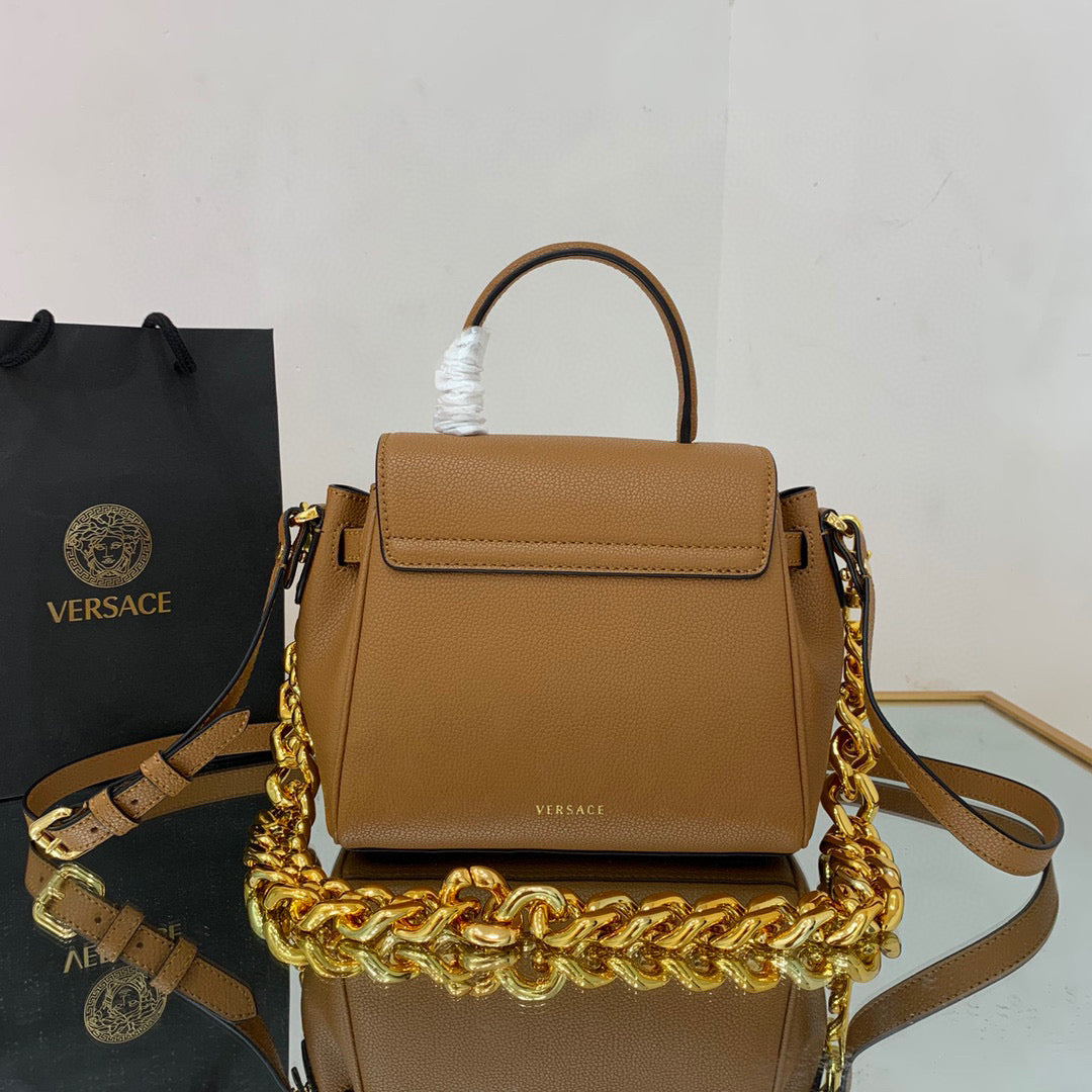 Versace DBFI040 La Medusa Small Handbag 1040 Tan