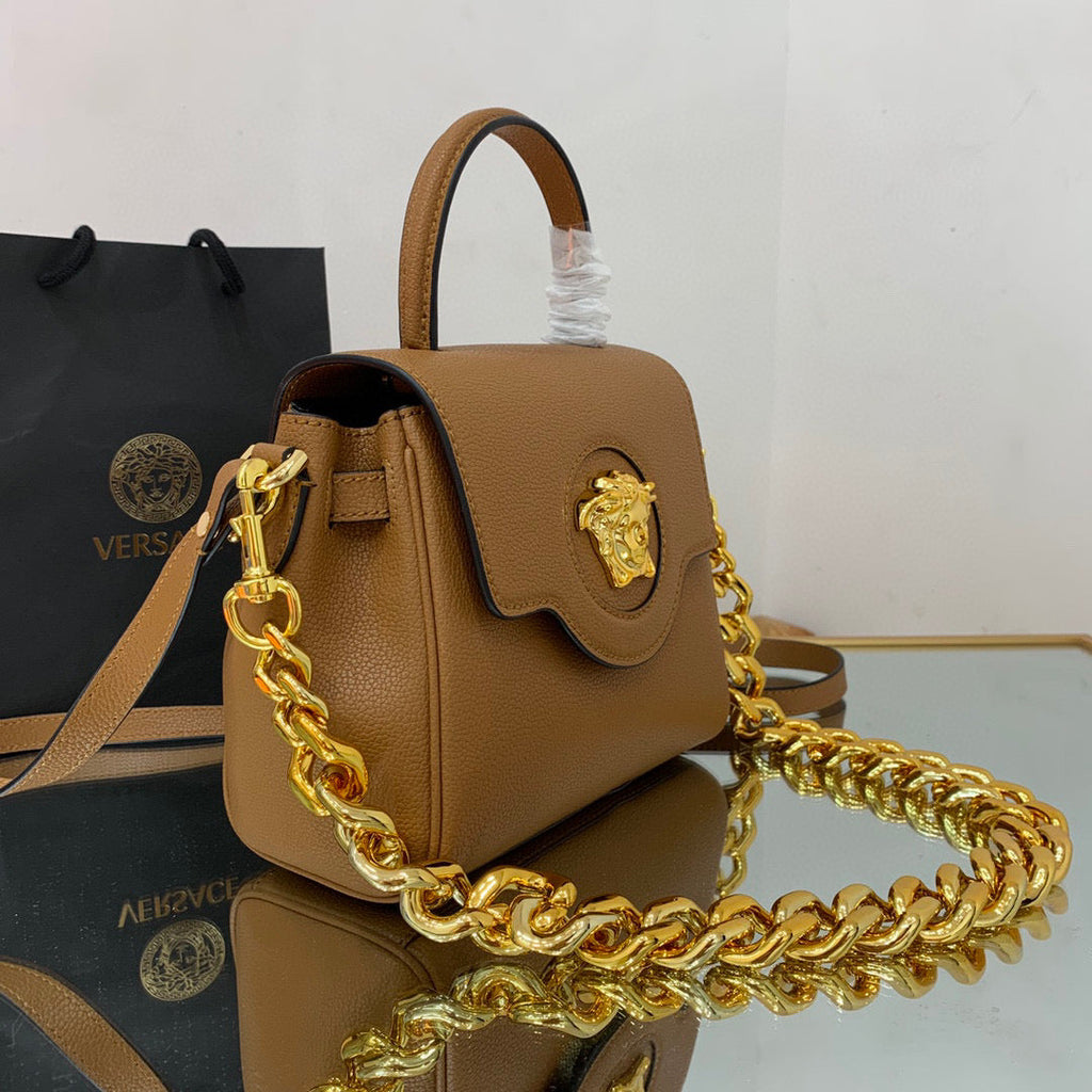 Versace DBFI040 La Medusa Small Handbag 1040 Tan