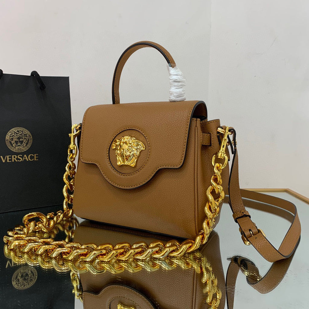 Versace DBFI040 La Medusa Small Handbag 1040 Tan