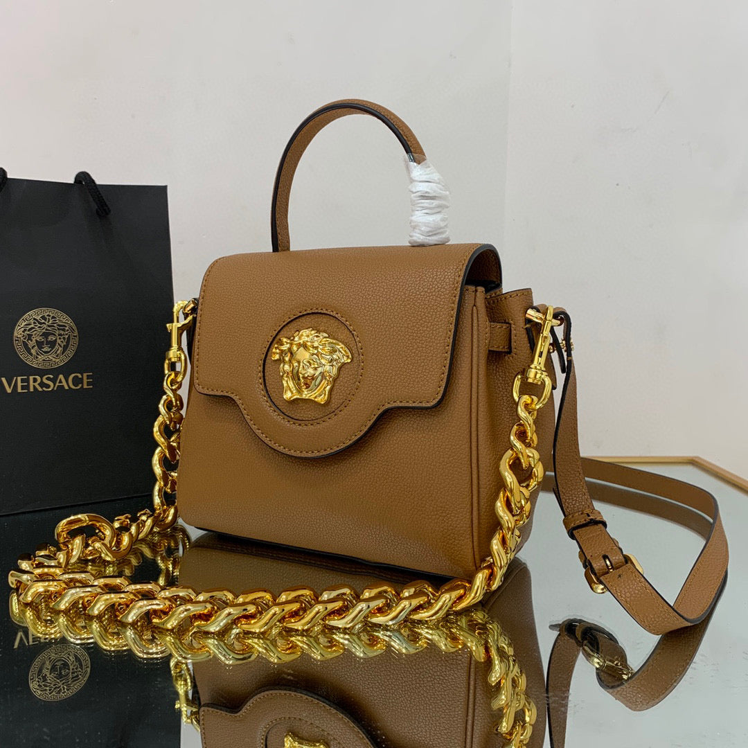Versace DBFI040 La Medusa Small Handbag 1040 Tan