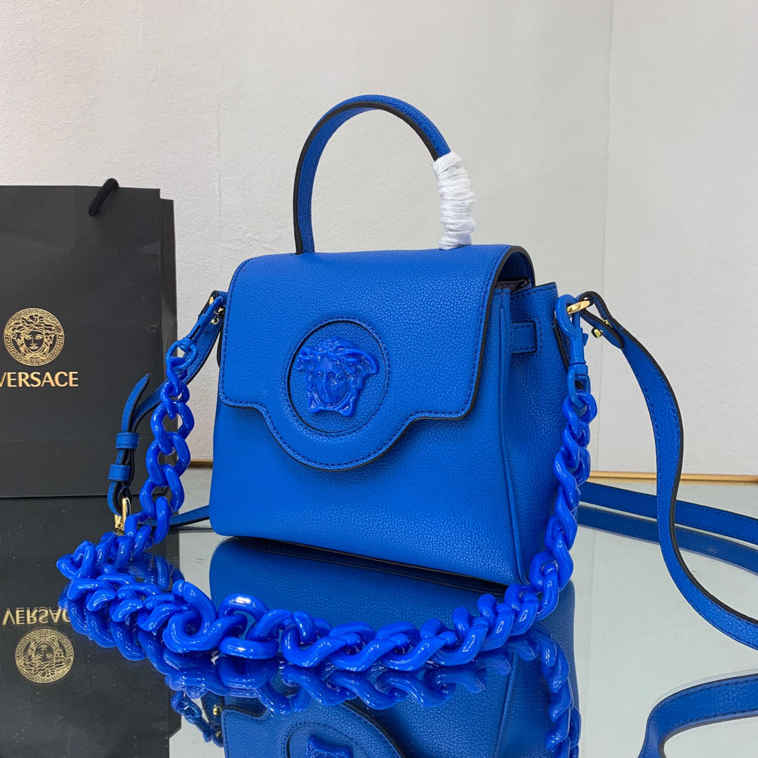 Versace DBFI040 La Medusa Small Handbag 1040 Blue