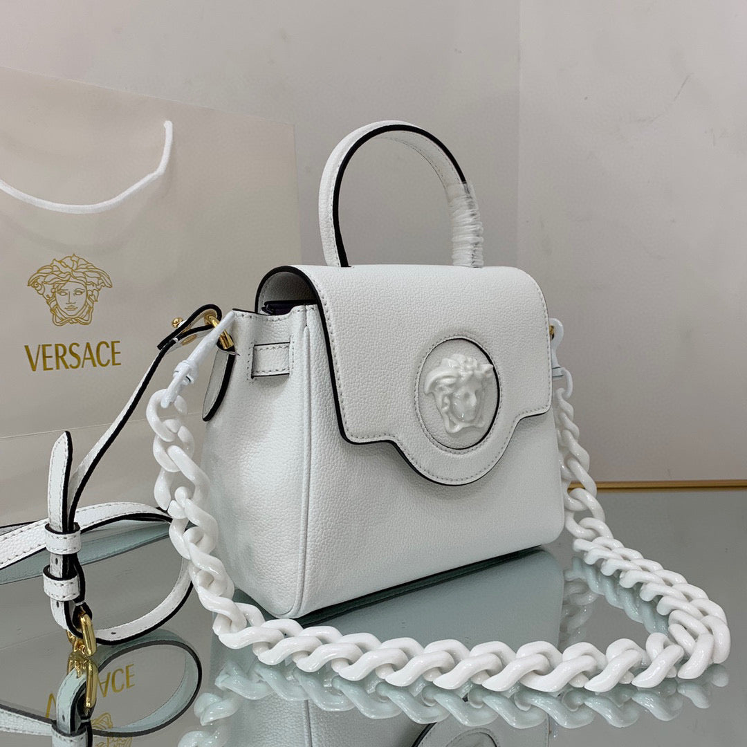 Versace DBFI040 La Medusa Small Handbag 1040 White
