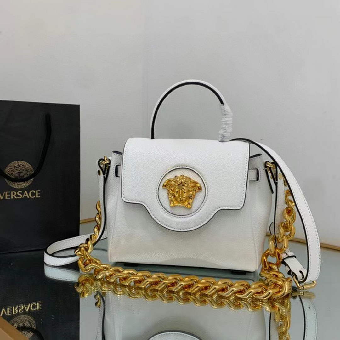 Versace DBFI040 La Medusa Small Handbag 1040 White Gold - Default Title - View 1
