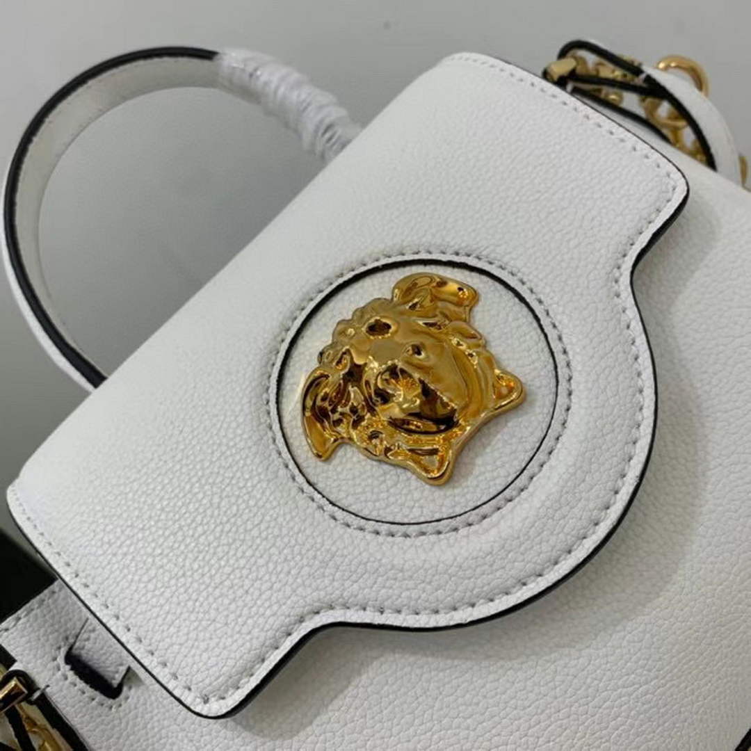 Versace DBFI040 La Medusa Small Handbag 1040 White Gold