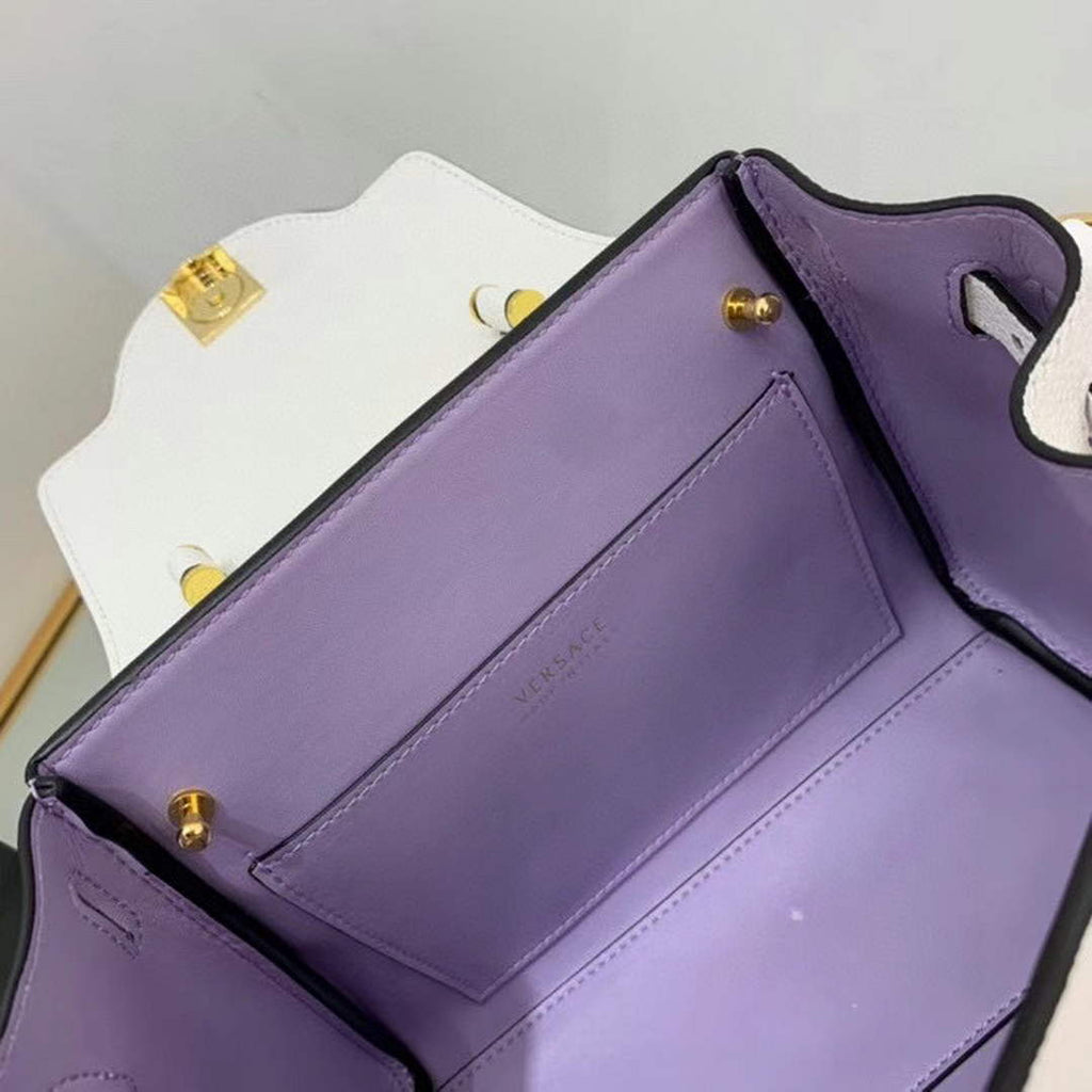 Versace DBFI040 La Medusa Small Handbag 1040 White Gold