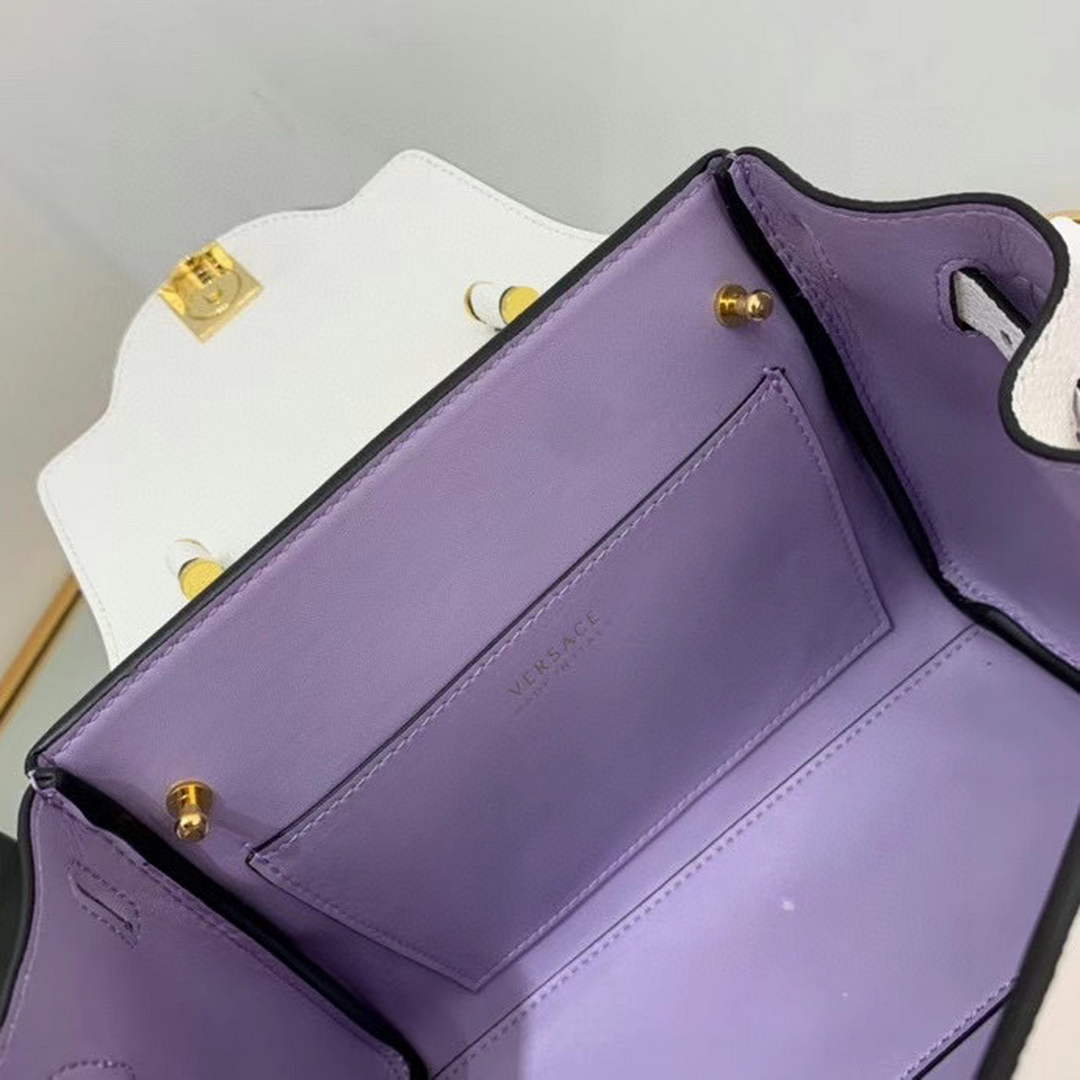 Versace DBFI040 La Medusa Small Handbag 1040 White Gold