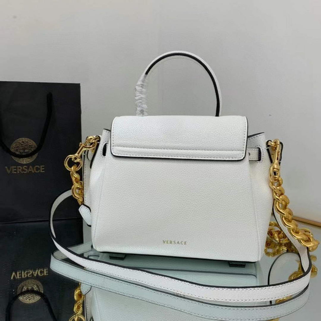 Versace DBFI040 La Medusa Small Handbag 1040 White Gold