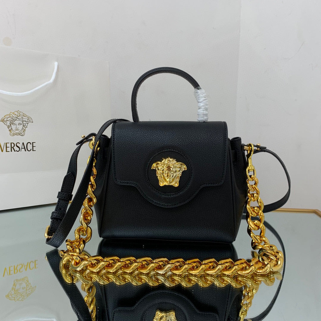 Versace DBFI040 La Medusa Small Handbag 1040 Black Gold - Default Title - View 1