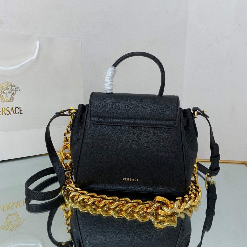 Versace DBFI040 La Medusa Small Handbag 1040 Black Gold