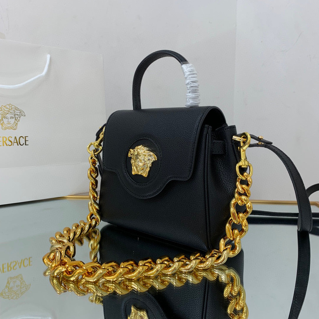 Versace DBFI040 La Medusa Small Handbag 1040 Black Gold