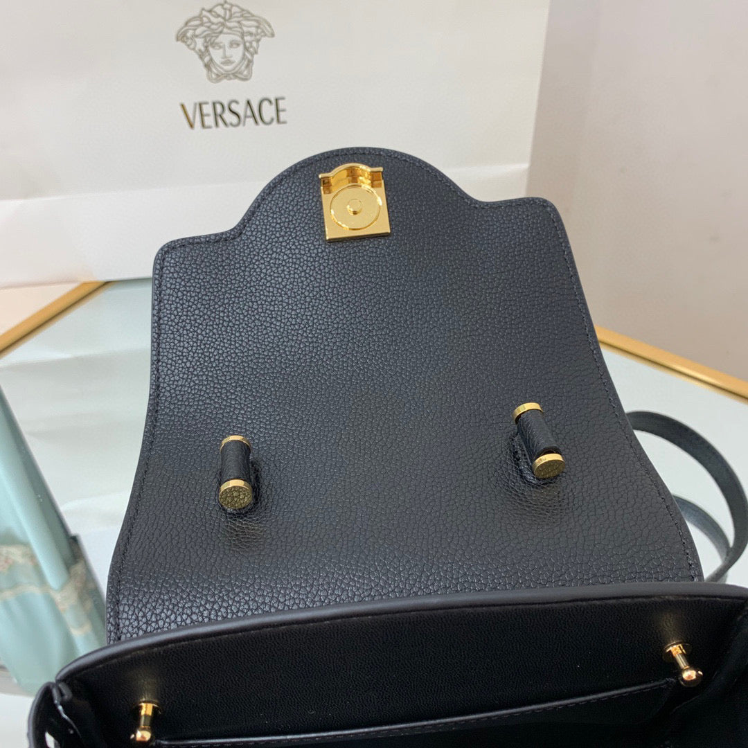 Versace DBFI040 La Medusa Small Handbag 1040 Black Gold