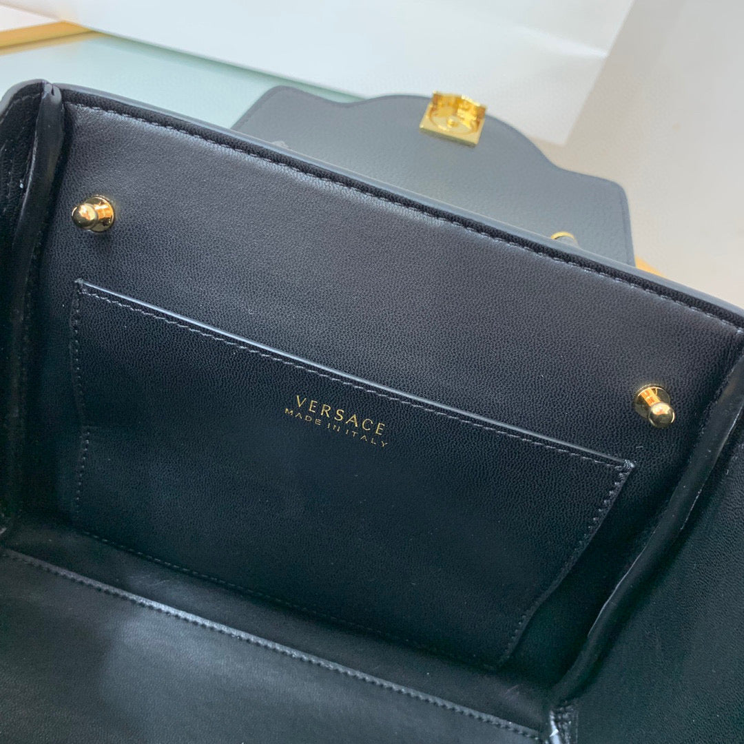 Versace DBFI040 La Medusa Small Handbag 1040 Black Gold
