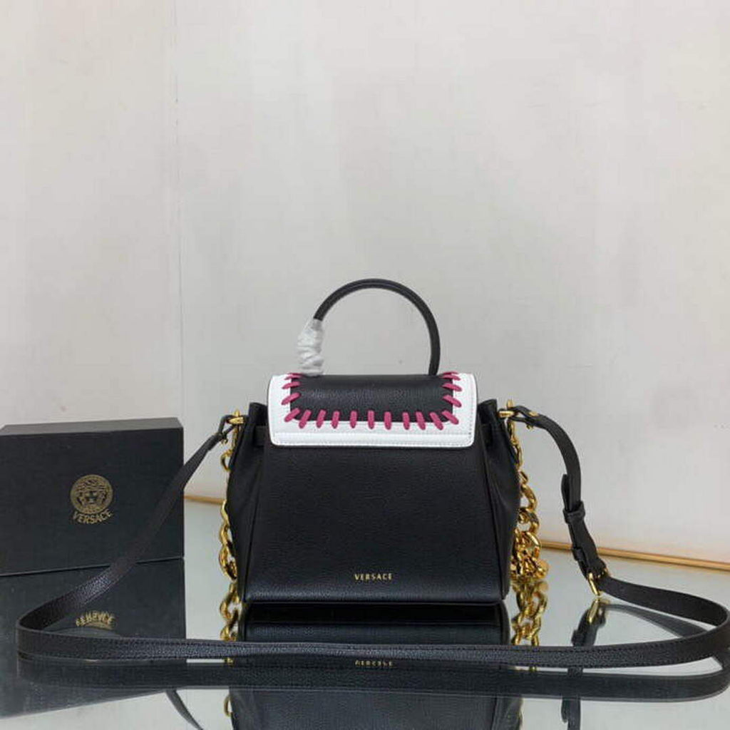 Versace DBFI040 La Medusa Small Handbag Black white