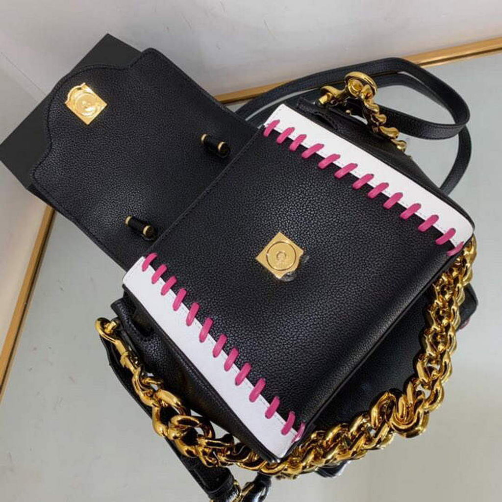 Versace DBFI040 La Medusa Small Handbag Black white