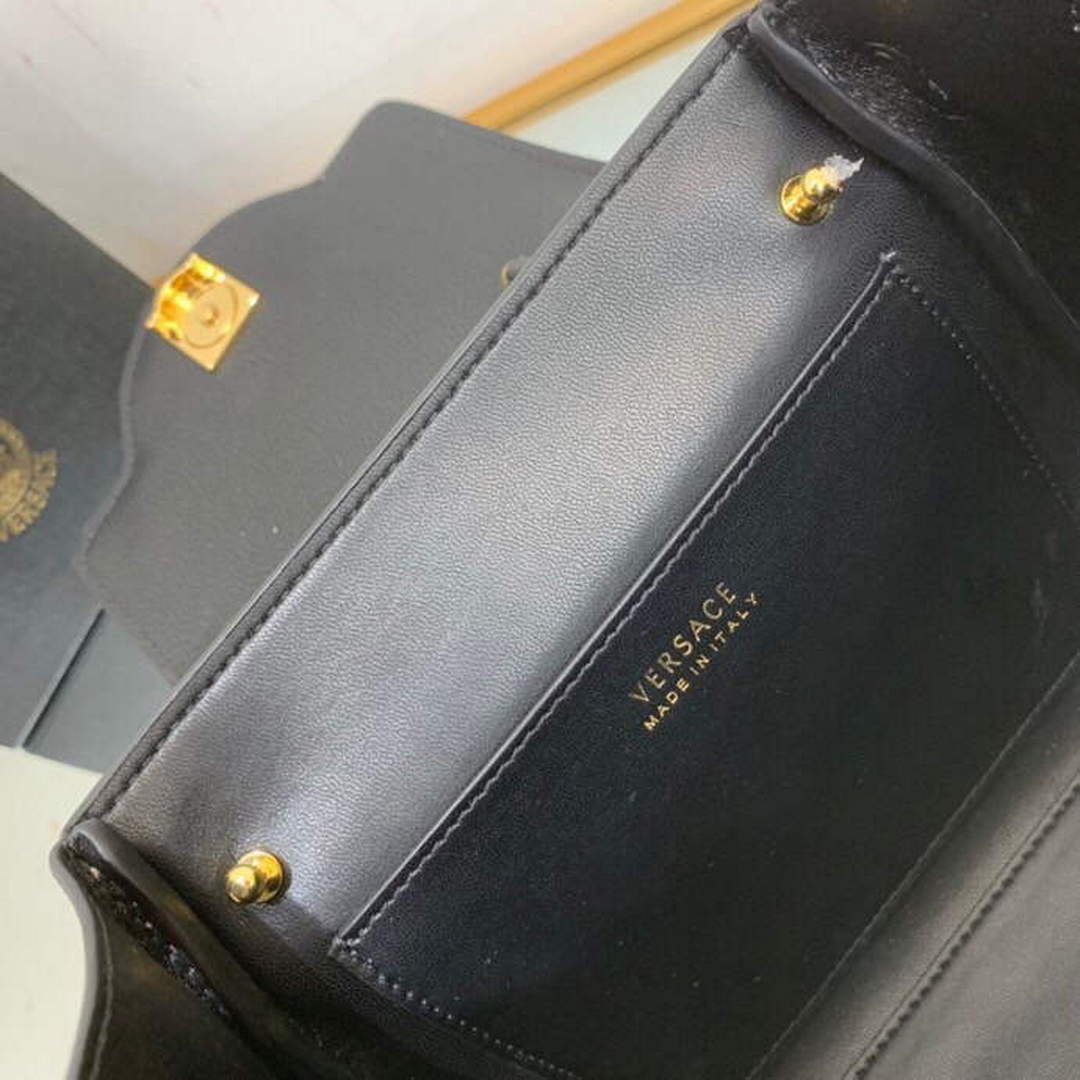 Versace DBFI040 La Medusa Small Handbag Black white