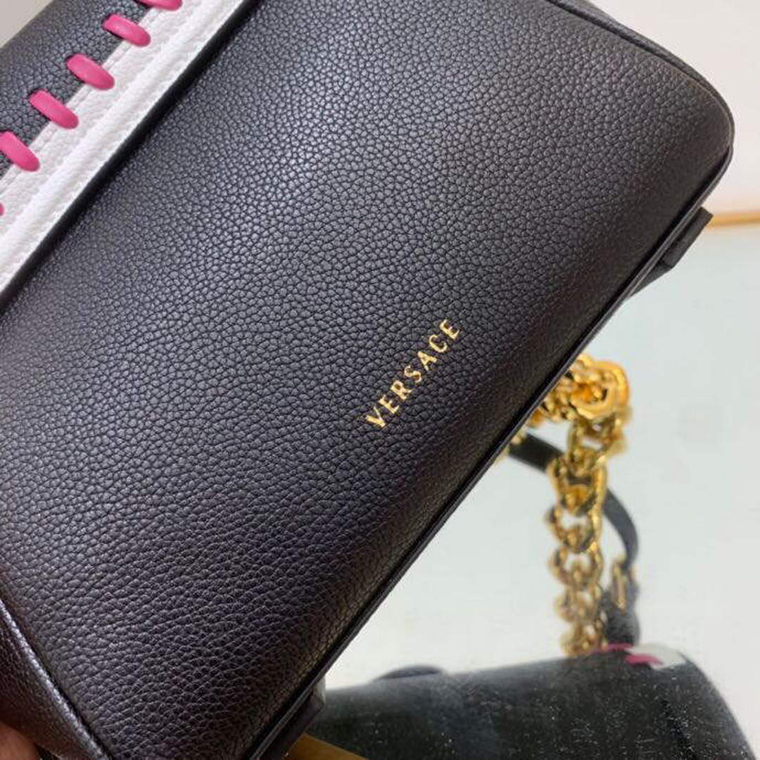 Versace DBFI040 La Medusa Small Handbag Black white